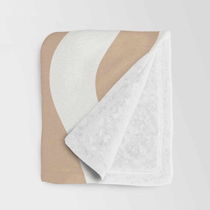 Modern Liquid Swirl Abstract Pattern in Coffee Creme Throw Blanket Gallery Image 3