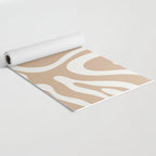 Modern Liquid Swirl Abstract Pattern in Coffee Creme Yoga Mat Gallery Image 2