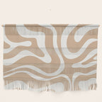 Modern Liquid Swirl Abstract Pattern in Coffee Creme Wall Hanging Gallery Image 1
