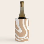 Modern Liquid Swirl Abstract Pattern in Coffee Creme Wine Chiller Gallery Image 1