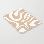 Modern Liquid Swirl Abstract Pattern in Coffee Creme Notebook Gallery Image 2