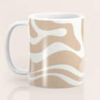 Modern Liquid Swirl Abstract Pattern in Coffee Creme Coffee Mug Gallery Image 3