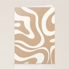 Modern Liquid Swirl Abstract Pattern in Coffee Creme Stationery Card Gallery Image 2