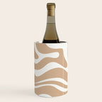 Modern Liquid Swirl Abstract Pattern in Coffee Creme Wine Chiller Gallery Image 2