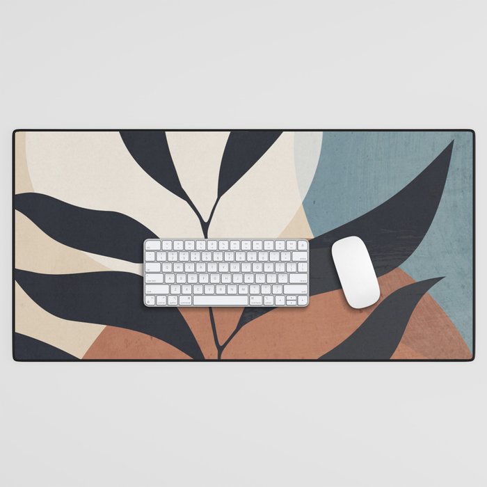 Abstract Art Tropical Leaf Desk Mat Gallery Image 1