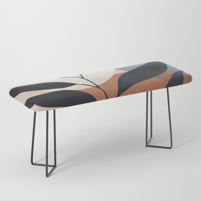 Abstract Art Tropical Leaf Bench Gallery Image 1