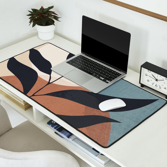 Abstract Art Tropical Leaf Desk Mat Gallery Image 2