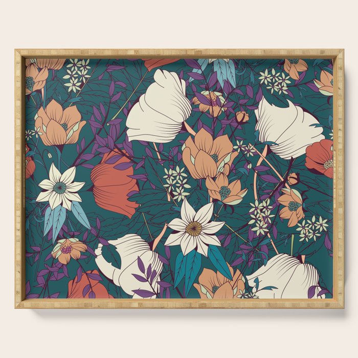 Botanical pattern 008 Serving Tray Gallery Image 1