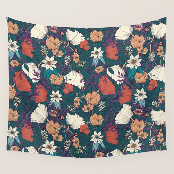 Botanical pattern 008 Wall Tapestry Gallery Image 4