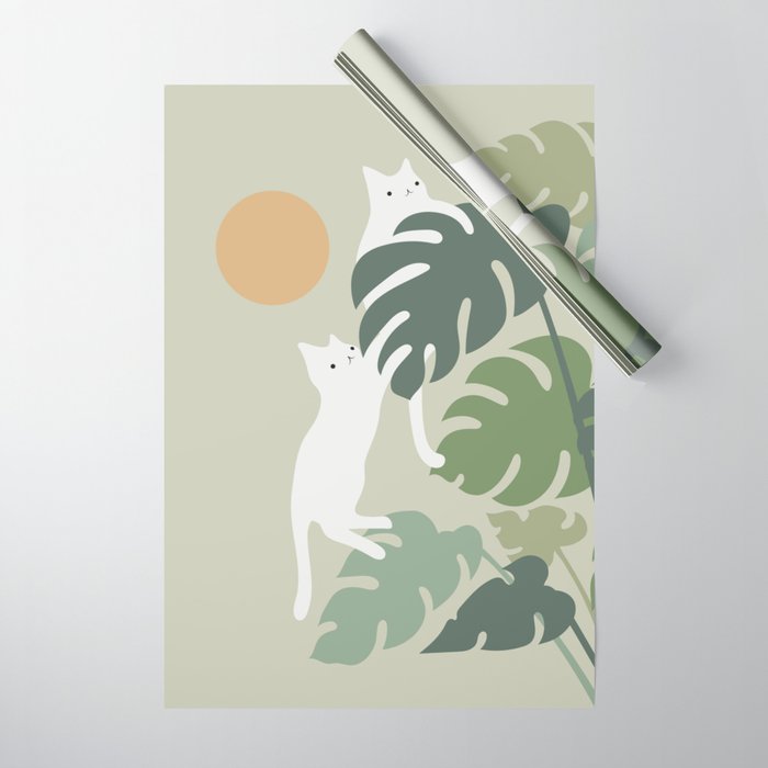 Cat and Plant 42 Wrapping Paper Gallery Image 1