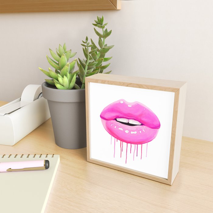 Pink lips Mini Art Print Gallery Image 2