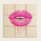 Pink lips Wood Wall Art Gallery Image 1