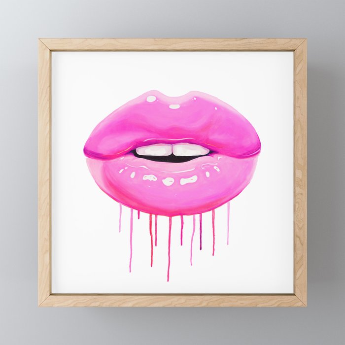Pink lips Mini Art Print Gallery Image 1