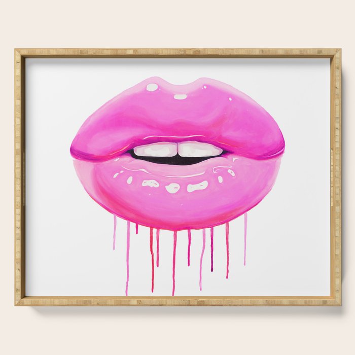 Pink lips Serving Tray Gallery Image 1