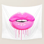 Pink lips Wall Tapestry Gallery Image 4