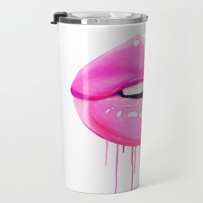 Pink lips Travel Mug Gallery Image 3