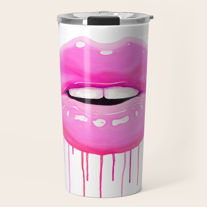 Pink lips Travel Mug Gallery Image 1