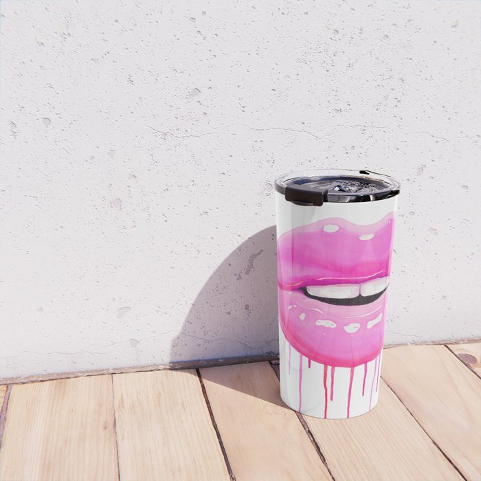 Pink lips Travel Mug Gallery Image 4