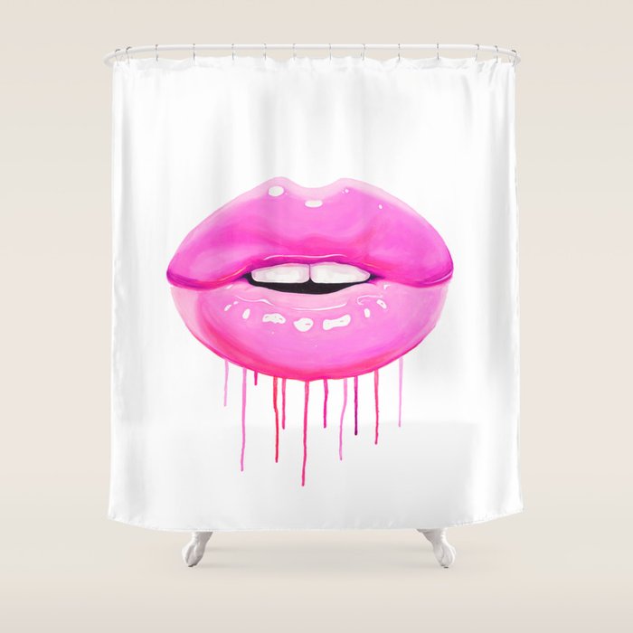 Pink lips Shower Curtain Gallery Image 1