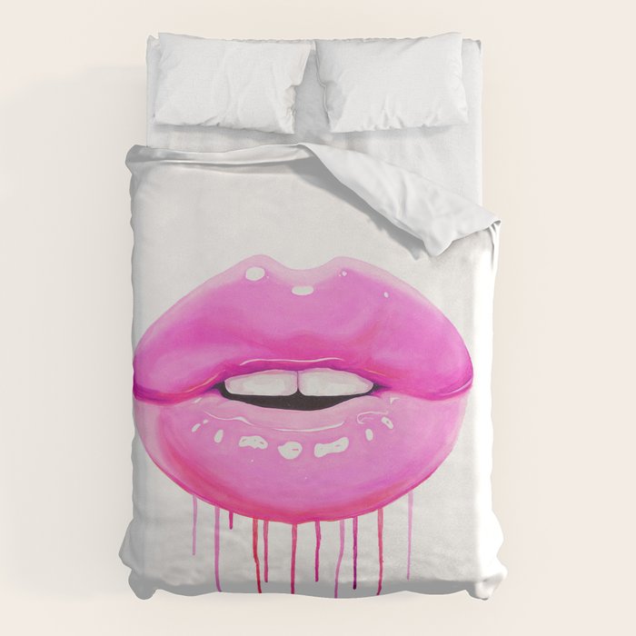 Pink lips Duvet Cover Gallery Image 1