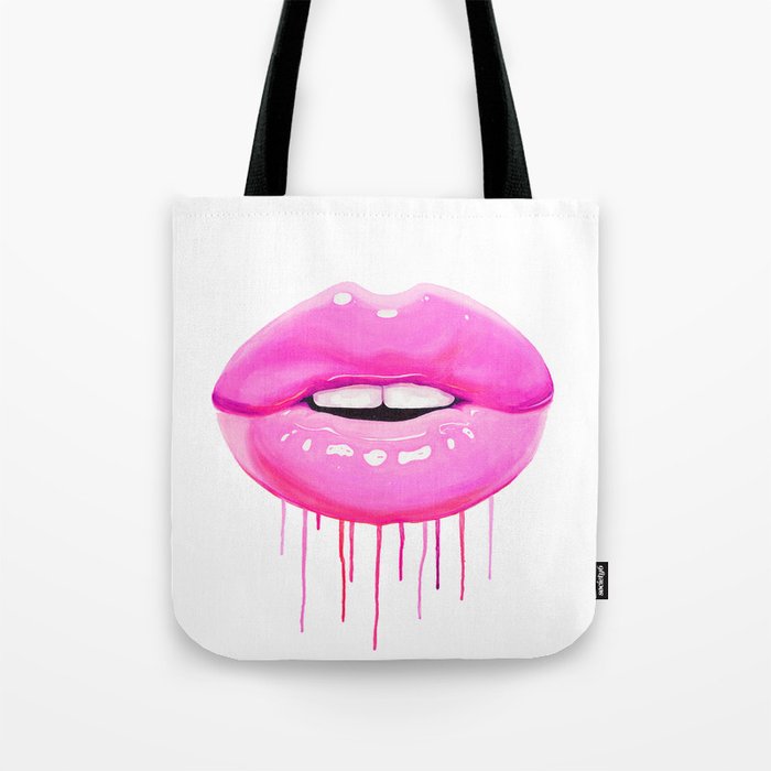 Pink lips Tote Bag Gallery Image 1