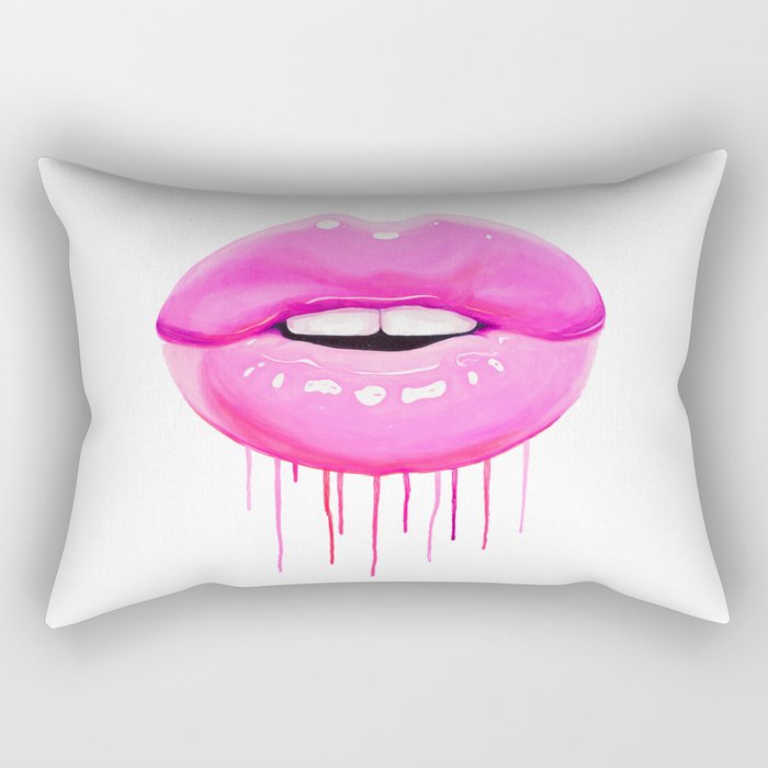 Pink lips Rectangular Pillow Gallery Image 2
