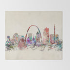 St.louis missouri skyline Throw Blanket Gallery Image 2