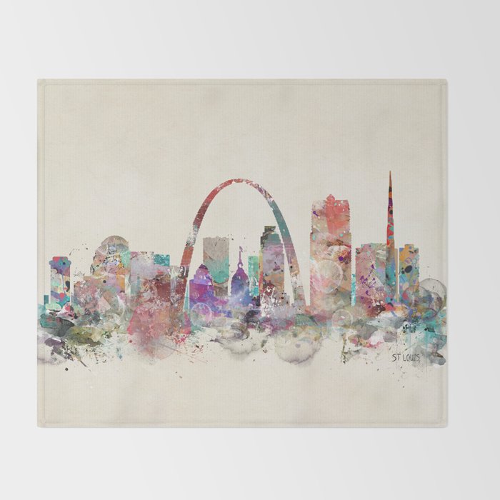 St.louis missouri skyline Throw Blanket Gallery Image 2