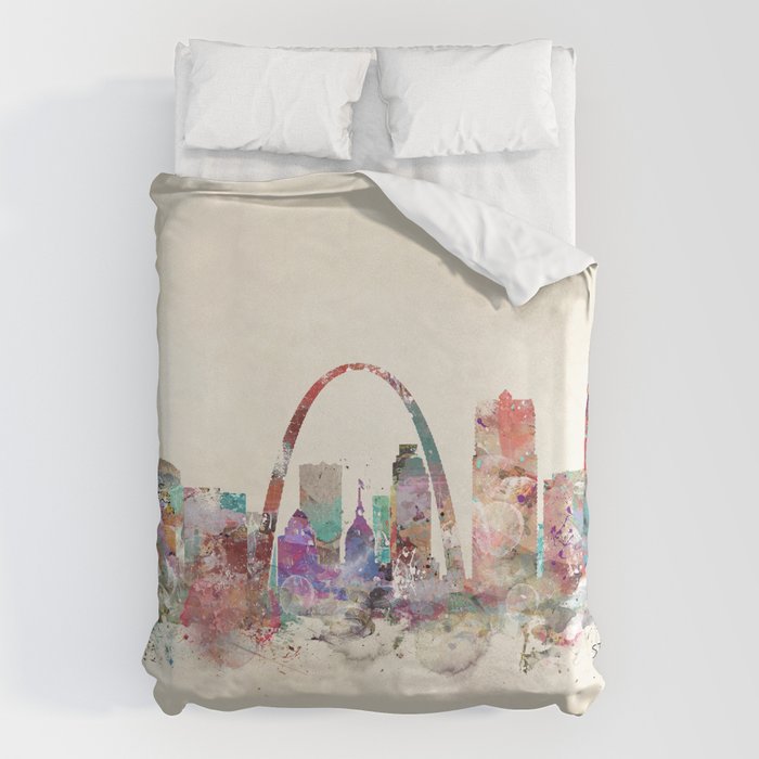 St.louis missouri skyline Duvet Cover Gallery Image 1
