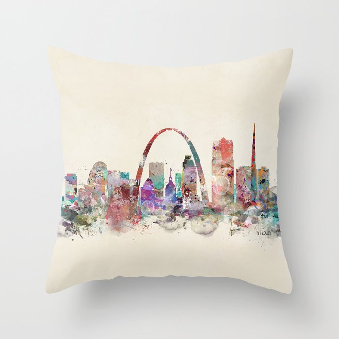 St.louis missouri skyline Throw Pillow Gallery Image 1
