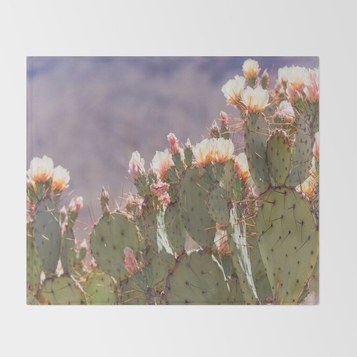 Prickly Pear Blooms I Throw Blanket Gallery Image 2