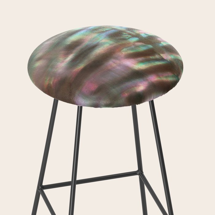Shimmery Greenish Pink Abalone Mother of Pearl Stool Gallery Image 2