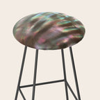 Shimmery Greenish Pink Abalone Mother of Pearl Stool Gallery Image 2