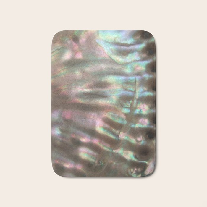 Shimmery Greenish Pink Abalone Mother of Pearl Bath Mat Gallery Image 1