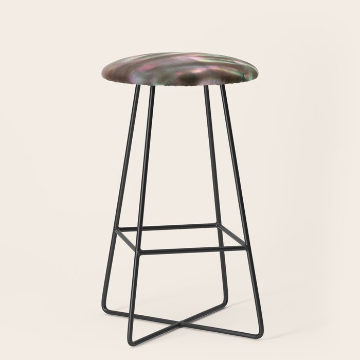 Shimmery Greenish Pink Abalone Mother of Pearl Stool Gallery Image 1