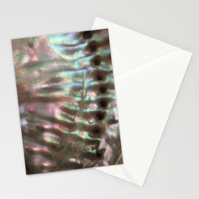 Shimmery Greenish Pink Abalone Mother of Pearl Stationery Card Gallery Image 2