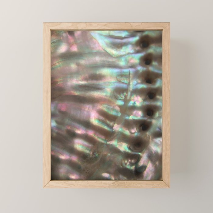 Shimmery Greenish Pink Abalone Mother of Pearl Mini Art Print Gallery Image 1
