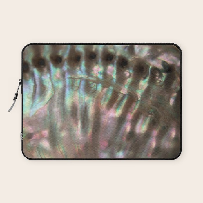 Shimmery Greenish Pink Abalone Mother of Pearl Laptop Sleeve Gallery Image 1