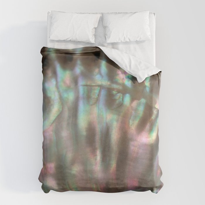 Shimmery Greenish Pink Abalone Mother of Pearl Duvet Cover Gallery Image 1