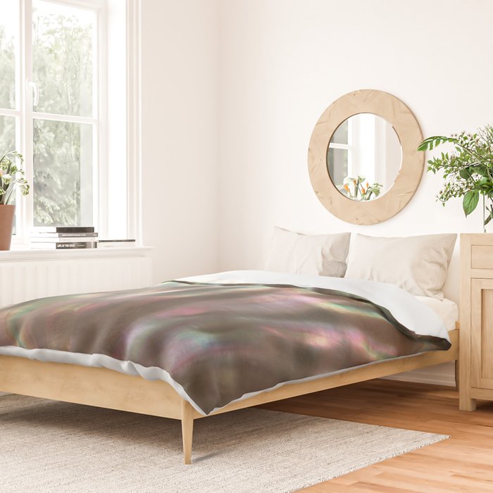 Shimmery Greenish Pink Abalone Mother of Pearl Duvet Cover Gallery Image 2