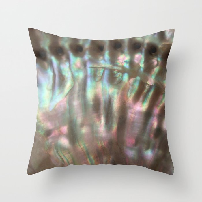 Shimmery Greenish Pink Abalone Mother of Pearl Throw Pillow Gallery Image 6