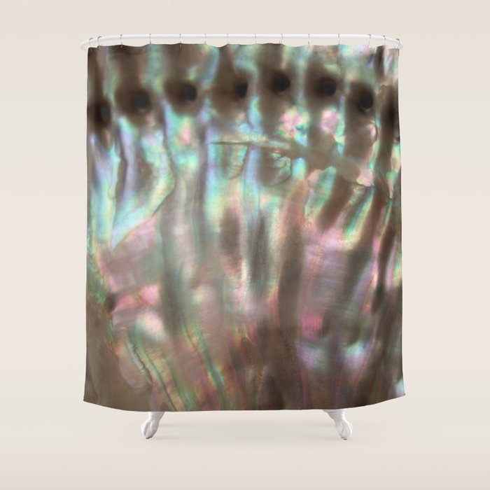 Shimmery Greenish Pink Abalone Mother of Pearl Shower Curtain Gallery Image 1