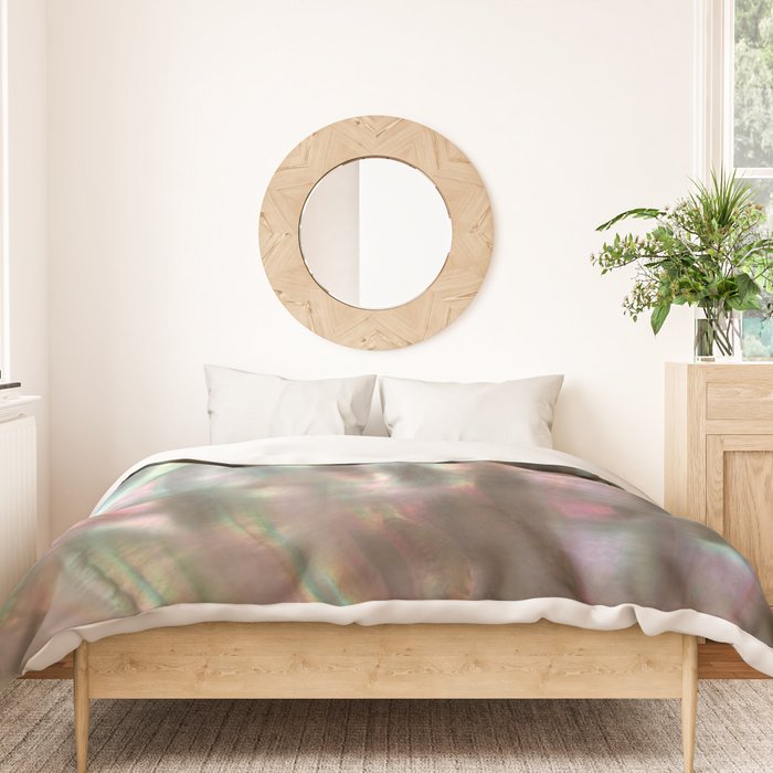 Shimmery Greenish Pink Abalone Mother of Pearl Duvet Cover Gallery Image 3