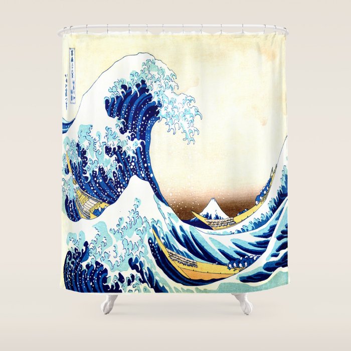 The Great Wave off KanagawA Shower Curtain Gallery Image 1