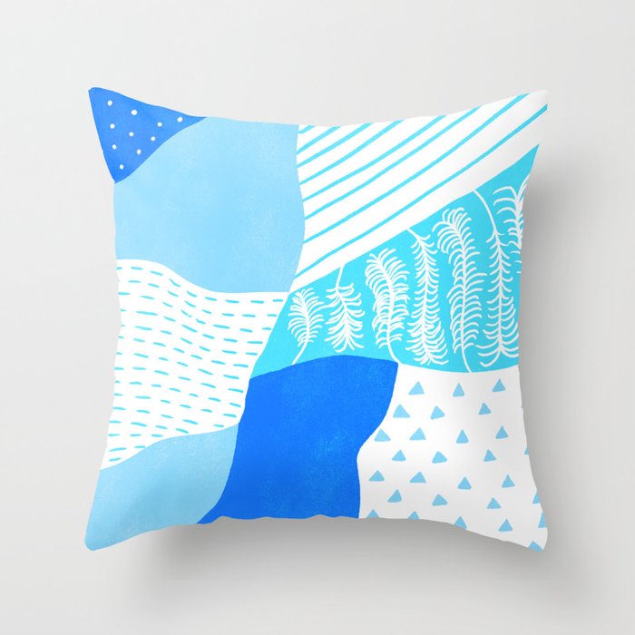 frankie, blue Throw Pillow Gallery Image 6