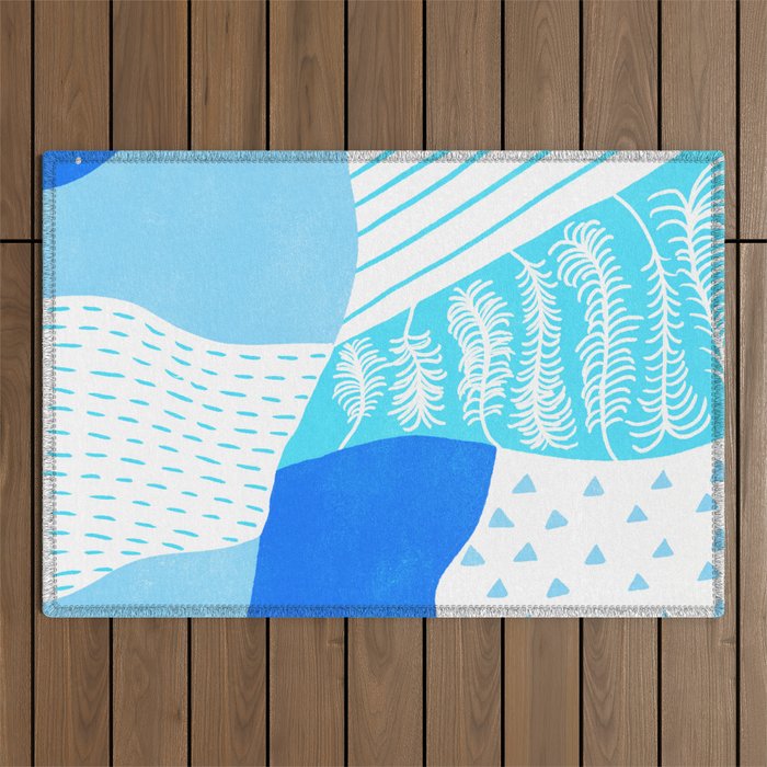 frankie, blue Outdoor Rug Gallery Image 1