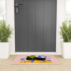 Summer in Bloom - Black Woman in Hat with Florals Welcome Mat Gallery Image 3