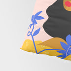 Summer in Bloom - Black Woman in Hat with Florals Pillow Sham Gallery Image 4