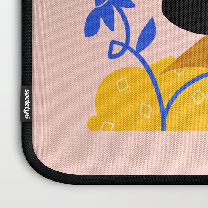 Summer in Bloom - Black Woman in Hat with Florals Laptop Sleeve Gallery Image 3