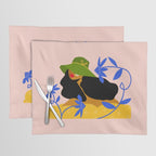 Summer in Bloom - Black Woman in Hat with Florals Placemat Gallery Image 1